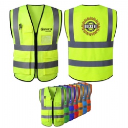 Visibility Reflective Safety Vest w/Pockets