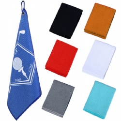 Waffle Pattern Microfiber Golf Sports Towel With Carabiner