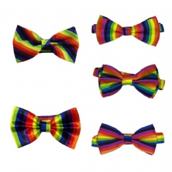 Gay Pride Rainbow Striped Bow Tie