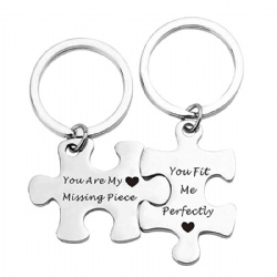 Couple Puzzle Keychains